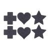 Nipple Cover Set - Cross Star Heart - Black